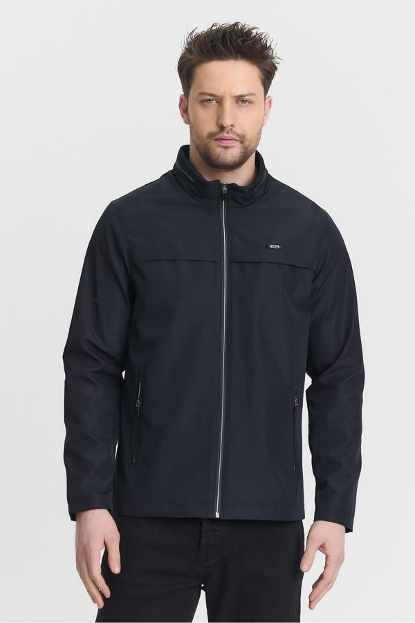 Sivaist Lacivert Erkek Pamuk Polyester Karışımlı Su Ve Rüzgar Geçirmez Mevsimlik&Yazlık Mont - Image 1