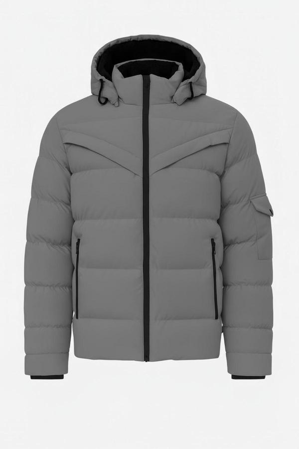 Sivaist Erkek Gri Erkek Outdoor Su Geçirmez Kapüşonlu Kışlık Kaban – Rüzgar Ve Yağmura Dayanıklı Mont&Kaban - Image 1