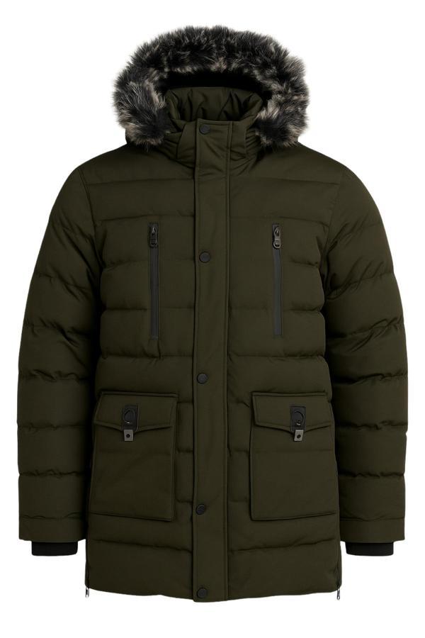 Sivaist Erkek Yeşil Erkek Outdoor Su Geçirmez Kapüşonlu Kışlık Kaban – Rüzgar Ve Yağmura Dayanıklı Mont&Kab - Image 1