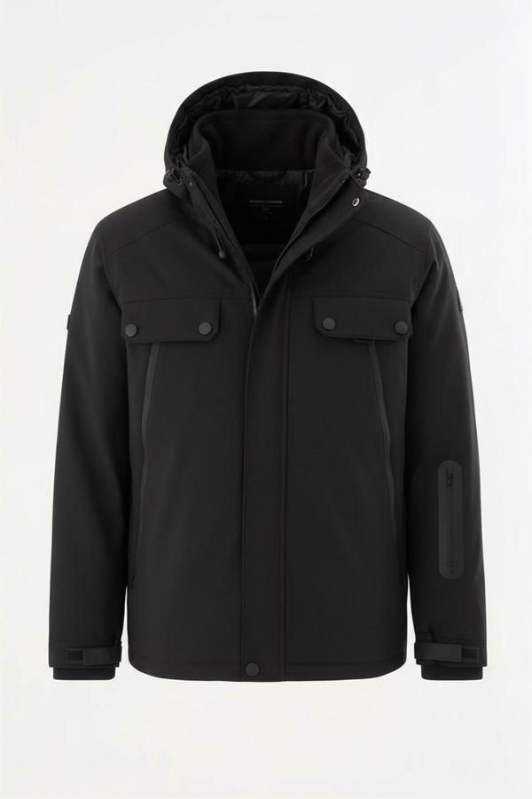 Sivaist Erkek Siyah Outdoor Su İtici Kapüşonlu Kaban – Rüzgar Geçirmez, Hafif Ve Dayanıklı - Image 1