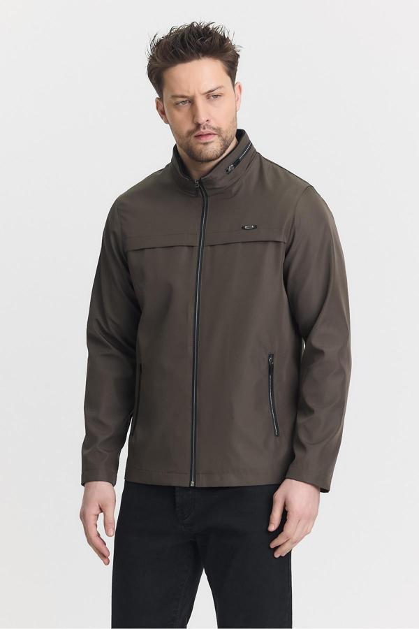 Sivaist Yeşil Erkek Pamuk Polyester Karışımlı Su Ve Rüzgar Geçirmez Mevsimlik&Yazlık Mont - Image 1