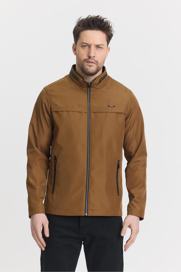 Sivaist Kahverengi Erkek Pamuk Polyester Karışımlı Su Ve Rüzgar Geçirmez Mevsimlik&Yazlık Mont - Image 1