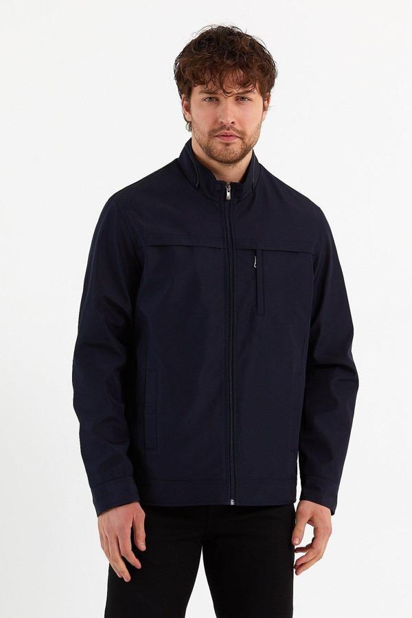 Sivaist Yeni Sezon Erkek Lacivert İki İç Cepli Su Ve Rüzgar Geçirmez Mevsimlik&Yazlık Mont - Image 1