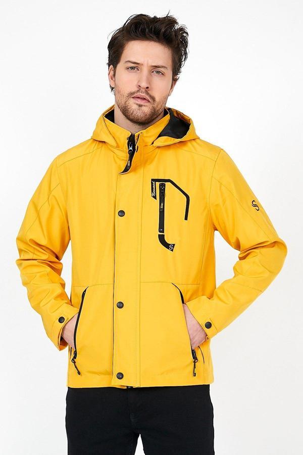Sivaist Yeni Sezon Erkek Sarı Softshell Kapüşonlu İç Cepli Su Ve Rüzgar Geçirmez Mevsimlik&Yazlık Mont - Image 1