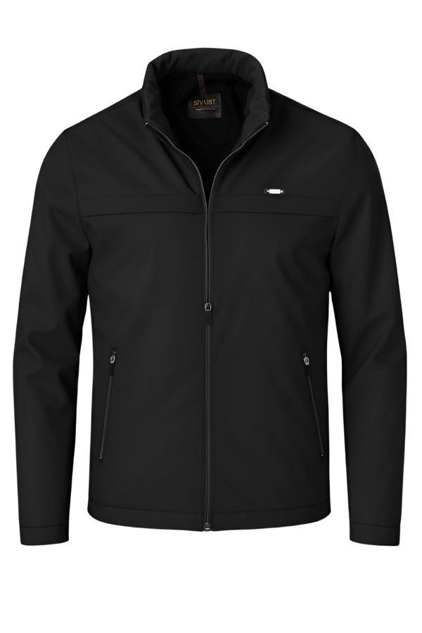 Sivaist Erkek Siyah Pamuk Polyester Karışımlı Su İtici İçi Kürklü Kaban – Rüzgar Geçirmez, Hafif Ve Dayanıkl - Image 1