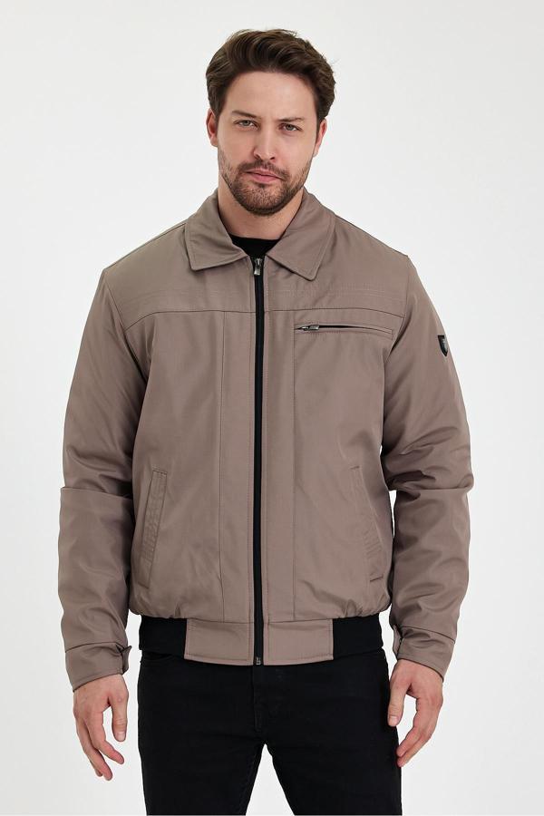 Sivaist Krem İçi Kalın Kürklü Klasik Yakalı Rüzgar Ve Su Geçirmez Mont&Kaban - Image 1