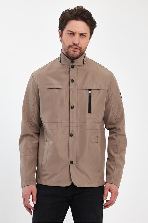 Sivaist Erkek Krem Regular Uzun Mevsimlik Pamuk Polyester Karışımlı Safari Mont&Ceket - Image 1