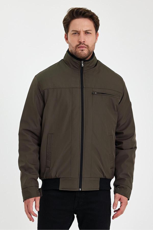 Sivaist Yeşil İçi Kalın Kürklü Hakim Yakalı Rüzgar Ve Su Geçirmez Mont&Kaban - Image 1