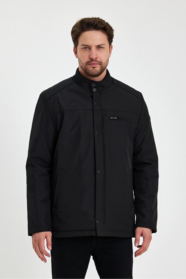 Sivaist Siyah İçi Kalın Kürklü Klasik Rüzgar Ve Su Geçirmez Mont&Kaban - Image 1