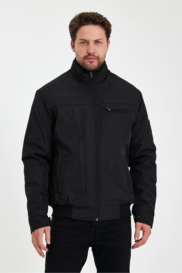 Sivaist Siyah İçi Kalın Kürklü Hakim Yakalı Rüzgar Ve Su Geçirmez Mont&Kaban - Image 1