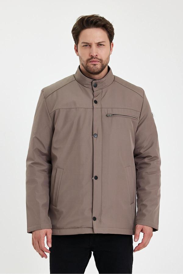 Sivaist Krem İçi Kalın Kürklü Klasik Rüzgar Ve Su Geçirmez Mont&Kaban - Image 1