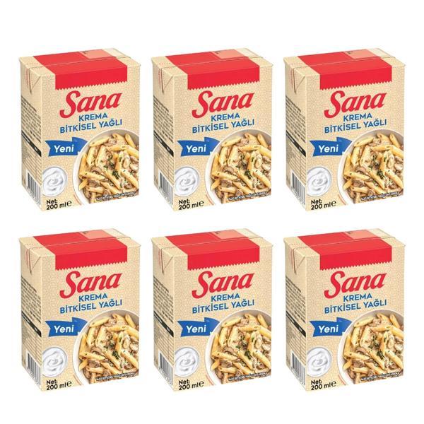 Sana Bitkisel Krema 200 ml x 6 Adet - Image 1