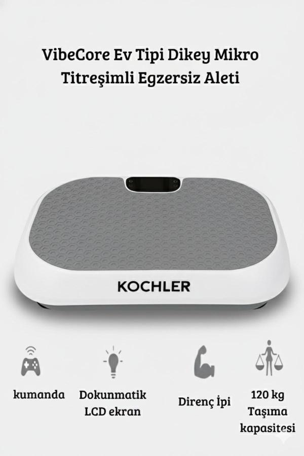 Kochler VibeCore Ev Tipi Dikey Mikro Titreşimli Egzersiz Aleti – Uzaktan Kumandalı Fitness Platformu - Image 1