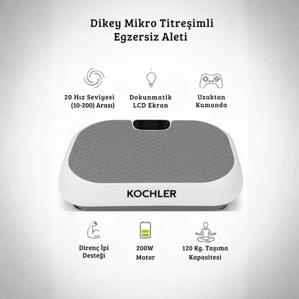 Kochler VibeCore Ev Tipi Dikey Mikro Titreşimli Egzersiz Aleti – Uzaktan Kumandalı Fitness Platformu - Image 1