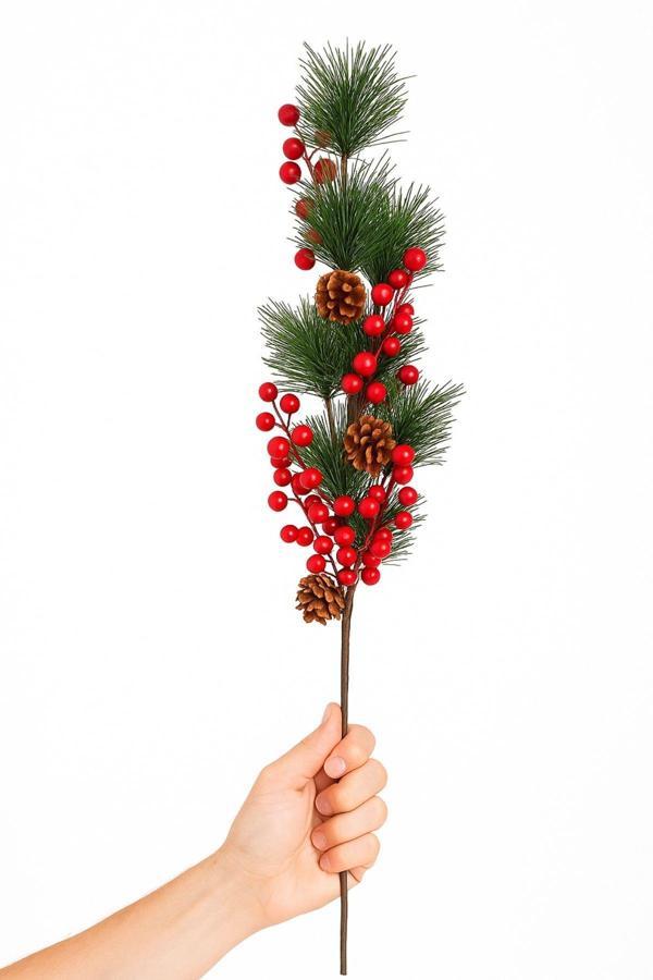 Yapay Kokina Dalı 80 Cm Kozalaklı Tek Dal - Image 1