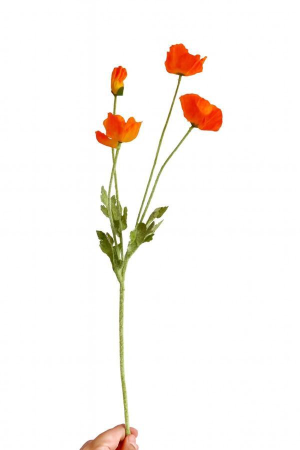 Yapay Gelincik Çiçeği 60 Cm Tek Dal Turuncu - Image 1