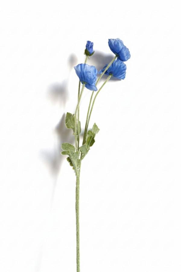 Yapay Gelincik Çiçeği 60 Cm Tek Dal Mavi - Image 1
