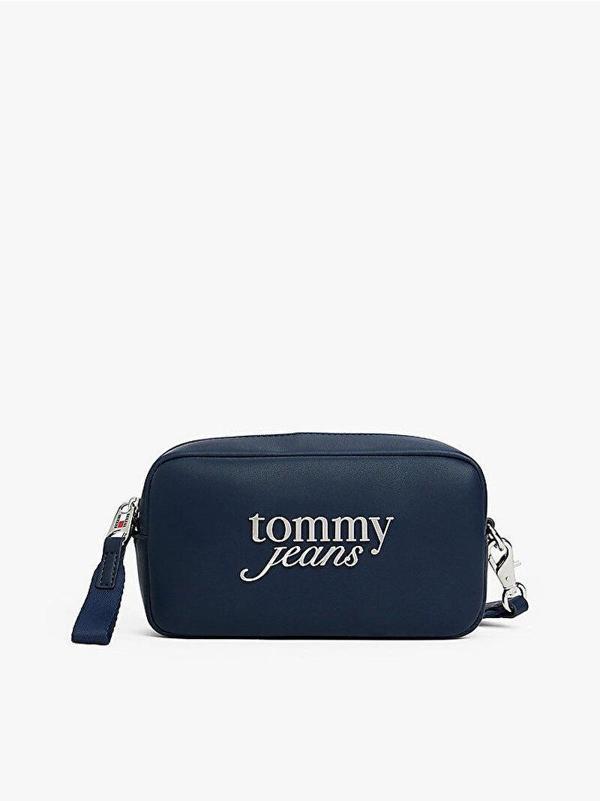 Tommy Hilfiger TJW Kalın Yazı Baskılı Kamera Kadın Mavi Omuz Çantası AW0AW17897C1G - Image 1