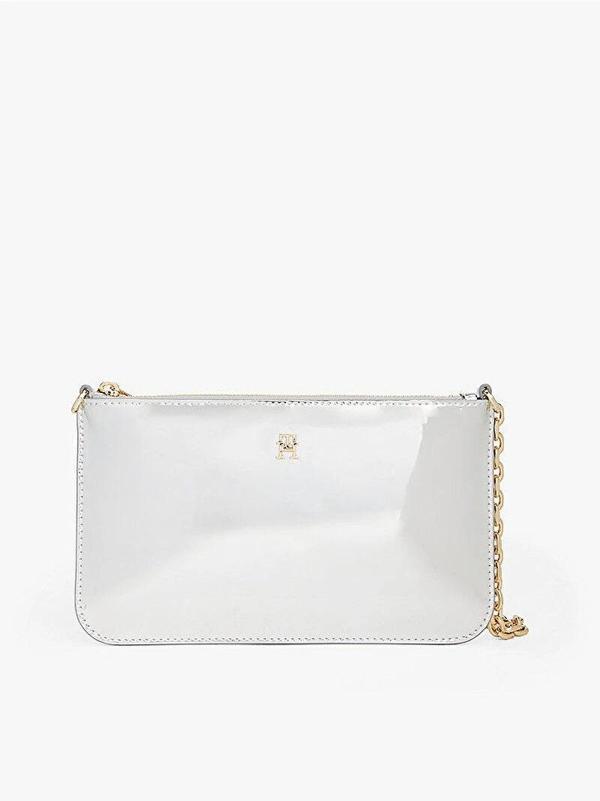 Tommy Hilfiger TH Icon Metalik Zincirli Omuz Kadın Gri Cüzdan AW0AW18219PE6 - Image 1