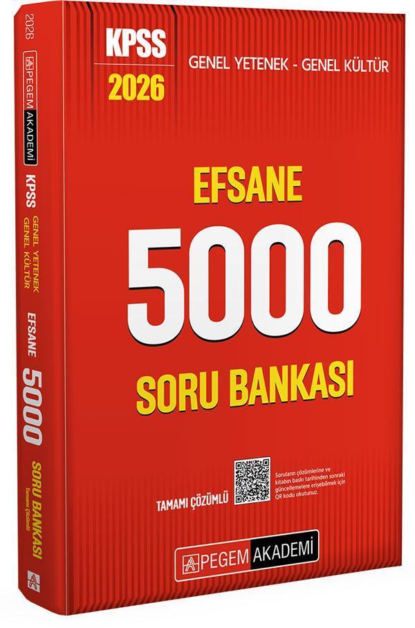 2026 KPSS Genel Yetenek Genel Kültür Efsane 5000 Tamamı Çözümlü Soru Bankası - Pegem Akademi Yayıncılık - Image 1