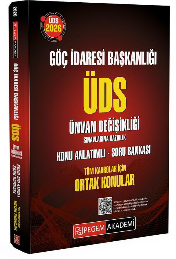 2026 Göç İdaresi Başkanlığı ÜDS Ünvan Değişikliği Sınavlarına Hazırlık Konu Anlatımlı Soru Bankası T - Pegem Akademi Yayıncılık - Image 1