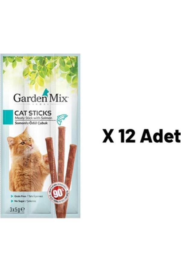 Garden Mix Gardenmix Somonlu Kedi Stick Ödül 3 X 5 Gr 12'Li - Image 1