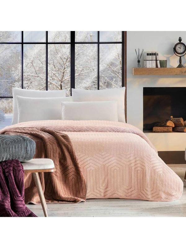 Özdilek Prestige Kalın Embos Çift Kişilik Battaniye (220x240)-Cameo Rose - Image 1