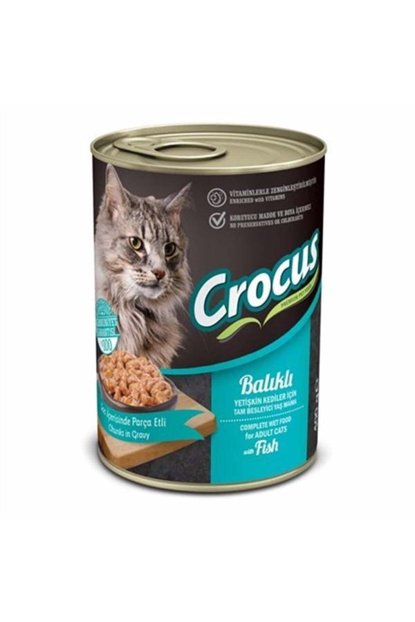 Crocus Yetişkin Kedi Balıklı Yaş Mama 400G X 12 Adet - Image 1