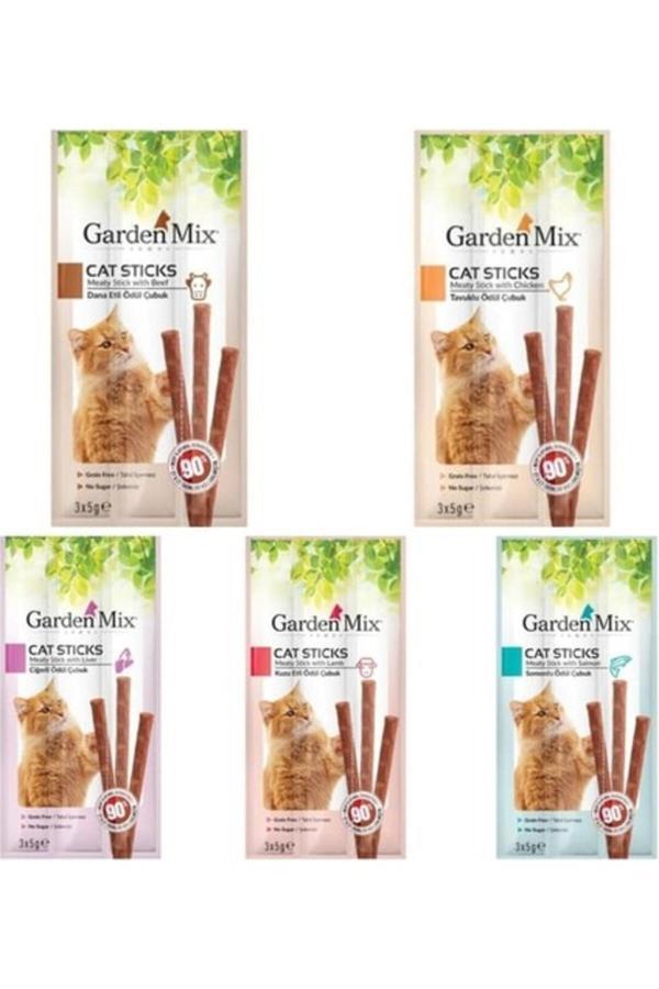 Garden Mix Karışık Kedi Stick Ödül 3x5 Gr X 5 Adet - Image 1