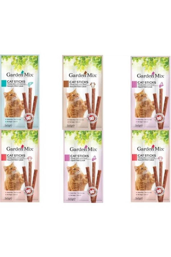 Garden Mix Karışık Kedi Stick Ödül 3x5G X 6 Adet - Image 1
