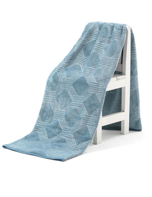 Özdilek Trendy Embos Tek Kişilik Battaniye (155x220)-Art Deco Göl Mavi - Image 1