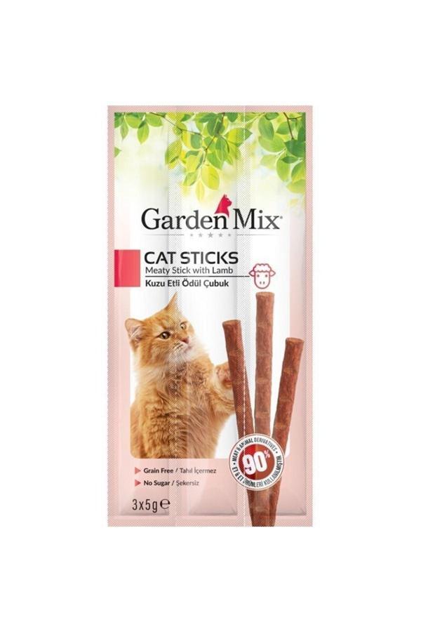 Garden Mix Kuzu Etli Kedi Stick Ödül 3x5G 10 Adet - Image 1