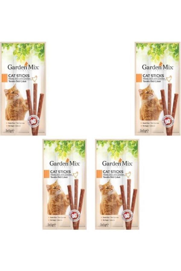 Garden Mix Tavuklu Kedi Stick Ödül 3 X 5 Gr X 4 Adet - Image 1