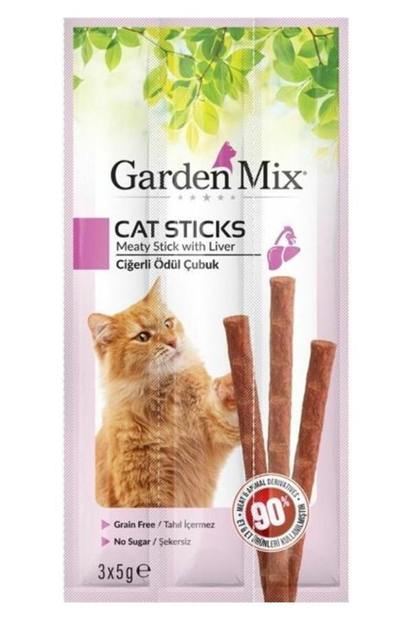 Garden Mix Ciğerli Kedi Stick Ödül 3x5G 10 Adet - Image 1