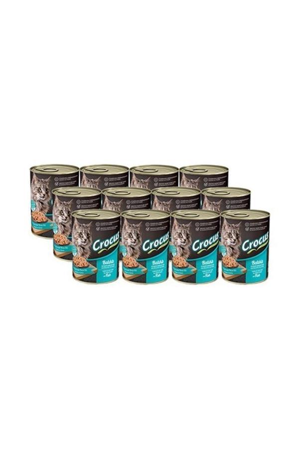Crocus Balıklı Yetişkin Kedi Yaş Mama 400 Gr X 12 Adet - Image 1