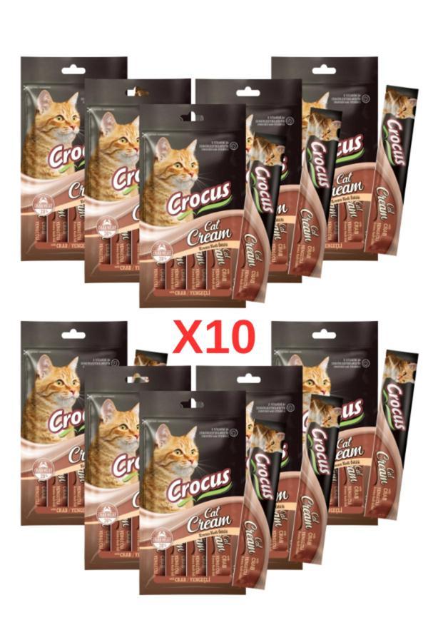 Crocus Yengeçli Krema Kedi Ödülü 4X15 Gr. 10 Adet - Image 1