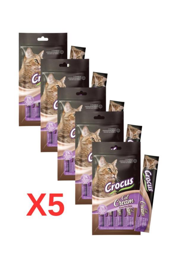 Crocus Somonlu Ve Karidesli Krema Kedi Ödülü 4X15 Gr. 5 Adet - Image 1