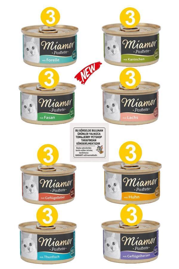 Miamor Tom&Jerrypetshop- 8 Çeşit Karma Kedi Konserve 85 Gr. X 24 Adet - Image 1