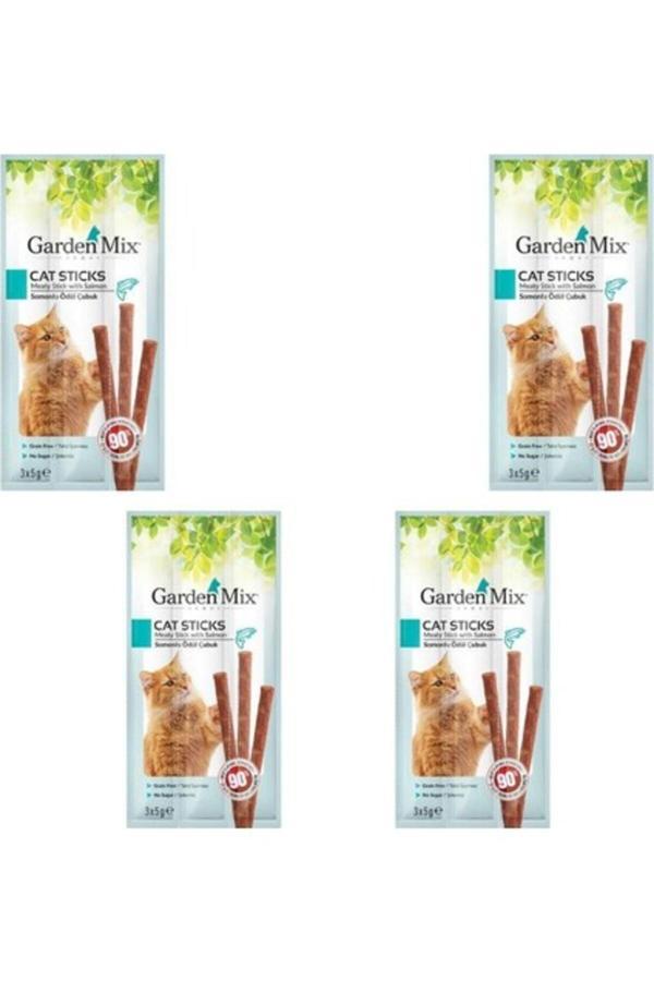 Garden Mix Somonlu Kedi Stick Ödül 3 X 5 Gr X 4 Adet - Image 1