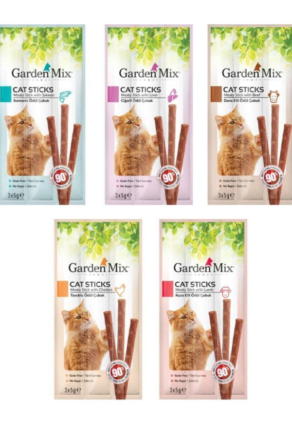 Teknotrust 5'Li Kedi Stick Set (Kuzu Etli,Somonlu,Cigerli,Dana Etli,Tavuklu) - Image 1