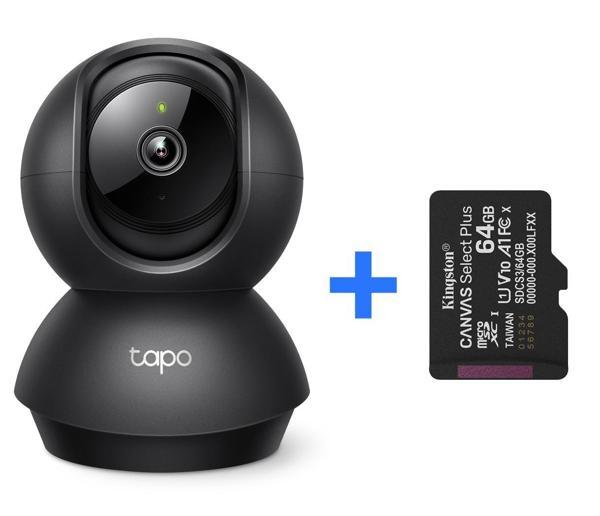 TP-Link Tapo C211 2k 3mp Yatay ve Dikey Ev Güvenliği Wi-Fi Kamerası + Kingston Canvas Select Plus 64GB microSD - Image 1