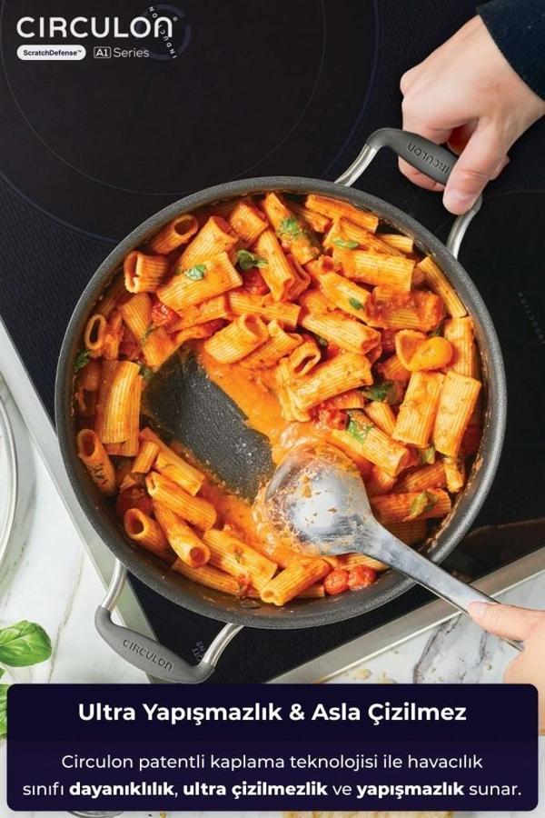 Circulon 24 * 8 cm Kapaklı Sığ Tencere - Image 1