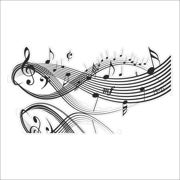 MÜZİK NOTASI FOLYO STİCKER DERSTV439 20cm uzunluk - Image 1