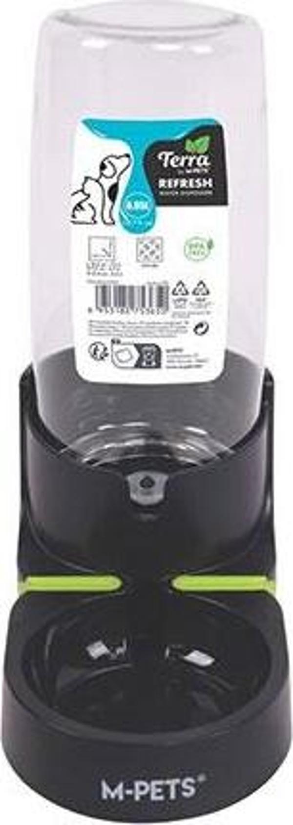 M-Pets Refresh Hazneli Kedi ve Köpek Su Kabı Siyah 850 Ml - Image 1