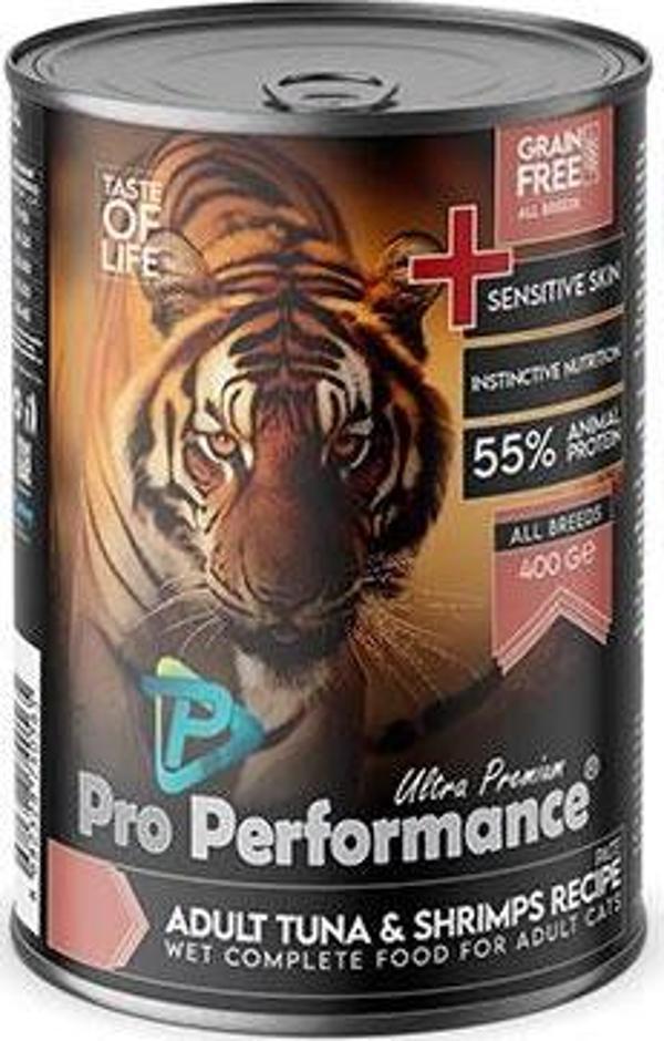 Pro Performance Ultra Premium Ton Balıklı ve Karidesli Yetişkin Kedi Konservesi 12 Adet 400 Gr - Image 1