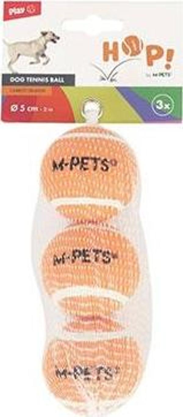 M-Pets Hop Tenis Topu Köpek Oyuncağı Turuncu 3'lü 5 Cm - Image 1