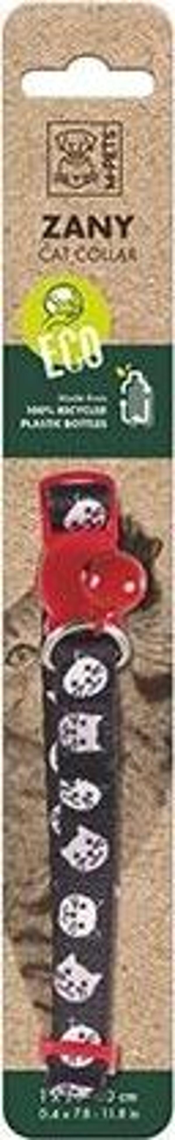 M-Pets Zany Zilli Kedi Boyun Tasması Kırmızı-Siyah 20-30 Cm - Image 1