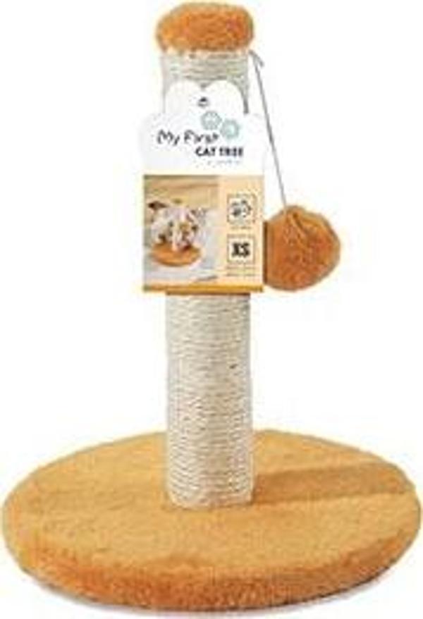 M-Pets My First Ponponlu Kedi Tırmalama Tahtası Turuncu 24x24x30 Cm - Image 1