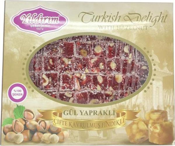 300 gr. Duble Fındıklı Gül Lokumu - Image 1