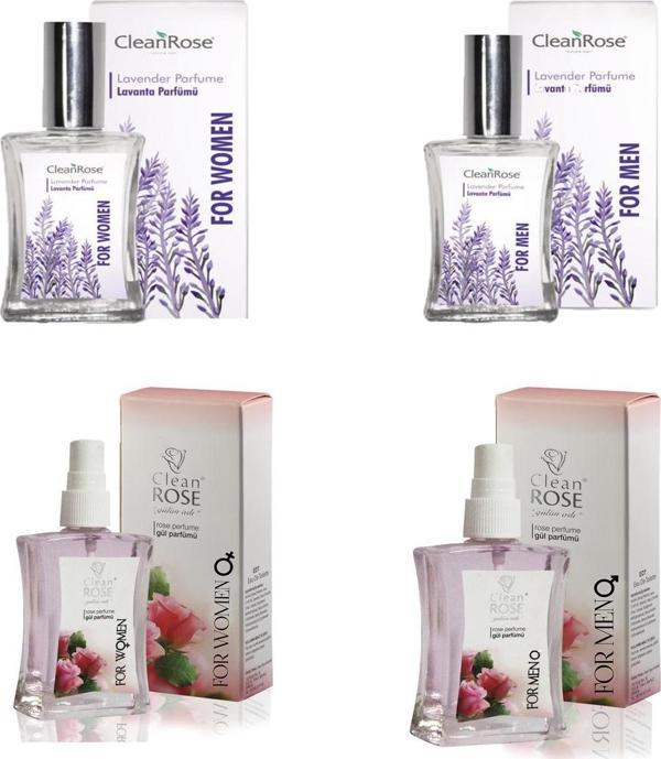 Isparta Gül ve Lavanta Parfüm Seti 40 ml x 4 (Kadın ve Erkek) - Image 1